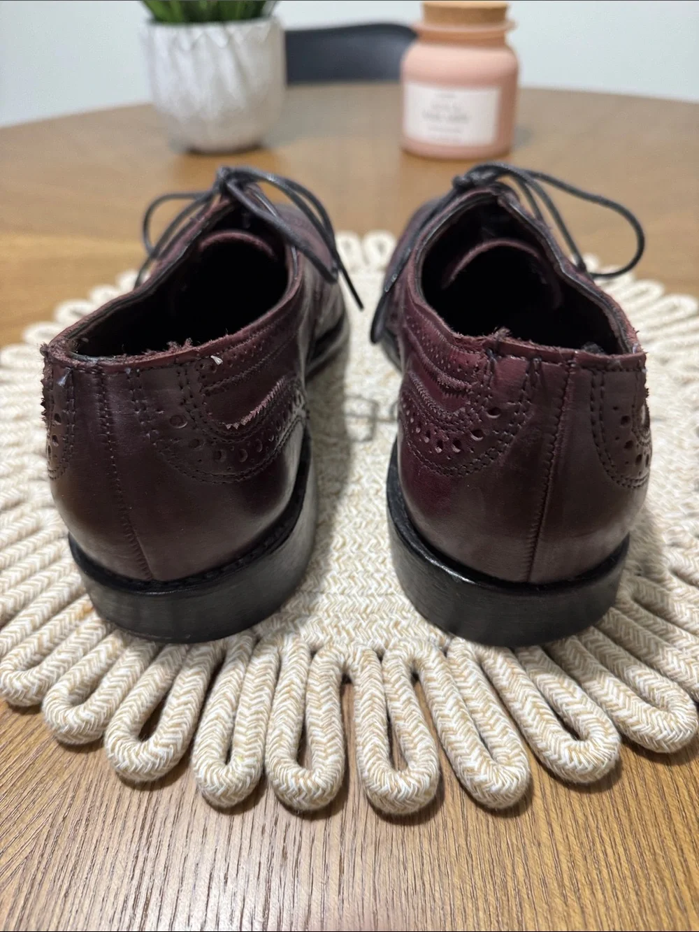 VINTAGE Allen Edmonds 8 D purple independence collection wing tip Oxford shoes